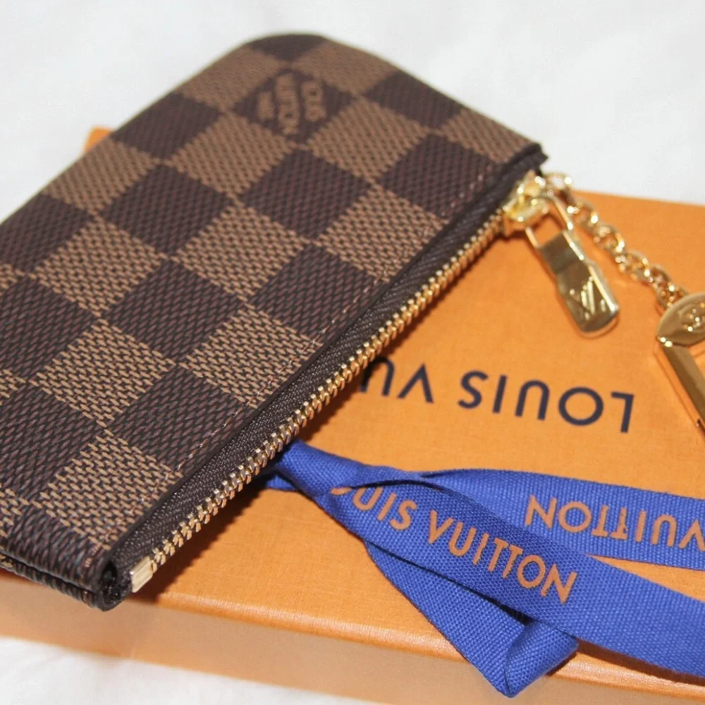 New! LOUIS VUITTON Key Pouch Damier Ebene Made in USA
